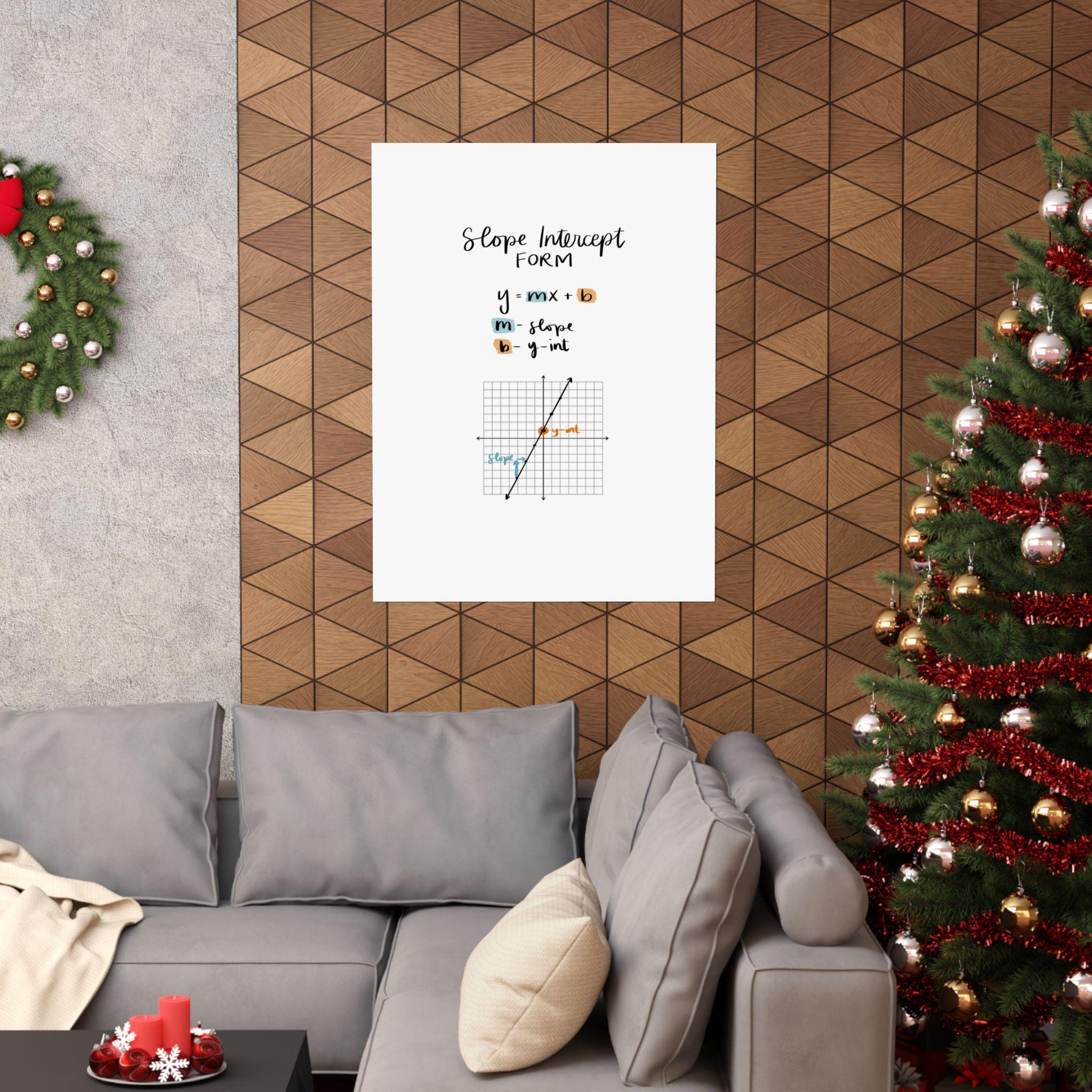Slope Intercept Form Poster: High School Math Classroom Decor, Cute ...