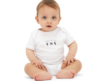 Camiseta infantil del 4 de julio, mono rojo, blanco y azul para bebé, fabricado en EE. UU., mono patriótico para bebé, atuendo del Día de la Independencia, mameluco para recién nacido.