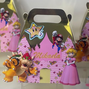 Caja de recuerdos de la Princesa Peach / Juego de 6 cumpleaños de la Princesa Peach / Decoración de la Princesa Peach / Decoración de la Princesa Peach / Cajas de la Princesa Peach