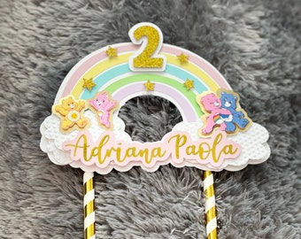 Personalized Care Bears Cake Topper: Birthday Party Decoration