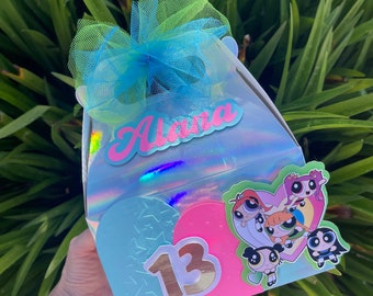 Powerpuff Girls Birthday Party Favor Box: Personalized Candy Box, Set of 8