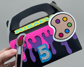 Paint Splats Party Box: Personalized Art Birthday Favor
