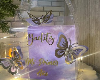 Butterfly Party Favor Box: Personalized Birthday Decoration, Set of 6
