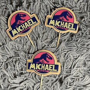 Set of 12 Jurassic World cup cake topper/ Party Decoration