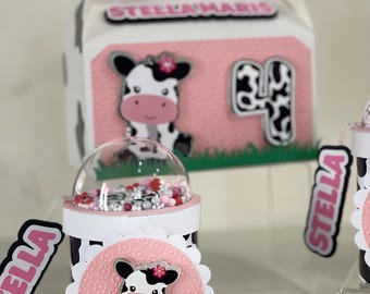 Cow Party Favor Box: Farm Birthday Decorations, Set of 6