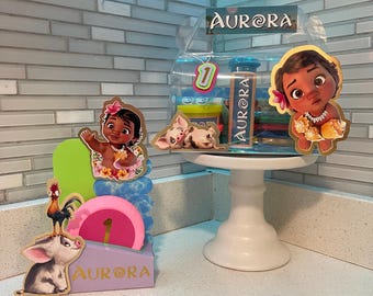 Baby Moana Party Favor Boxes: Set of 6 Birthday Decorations