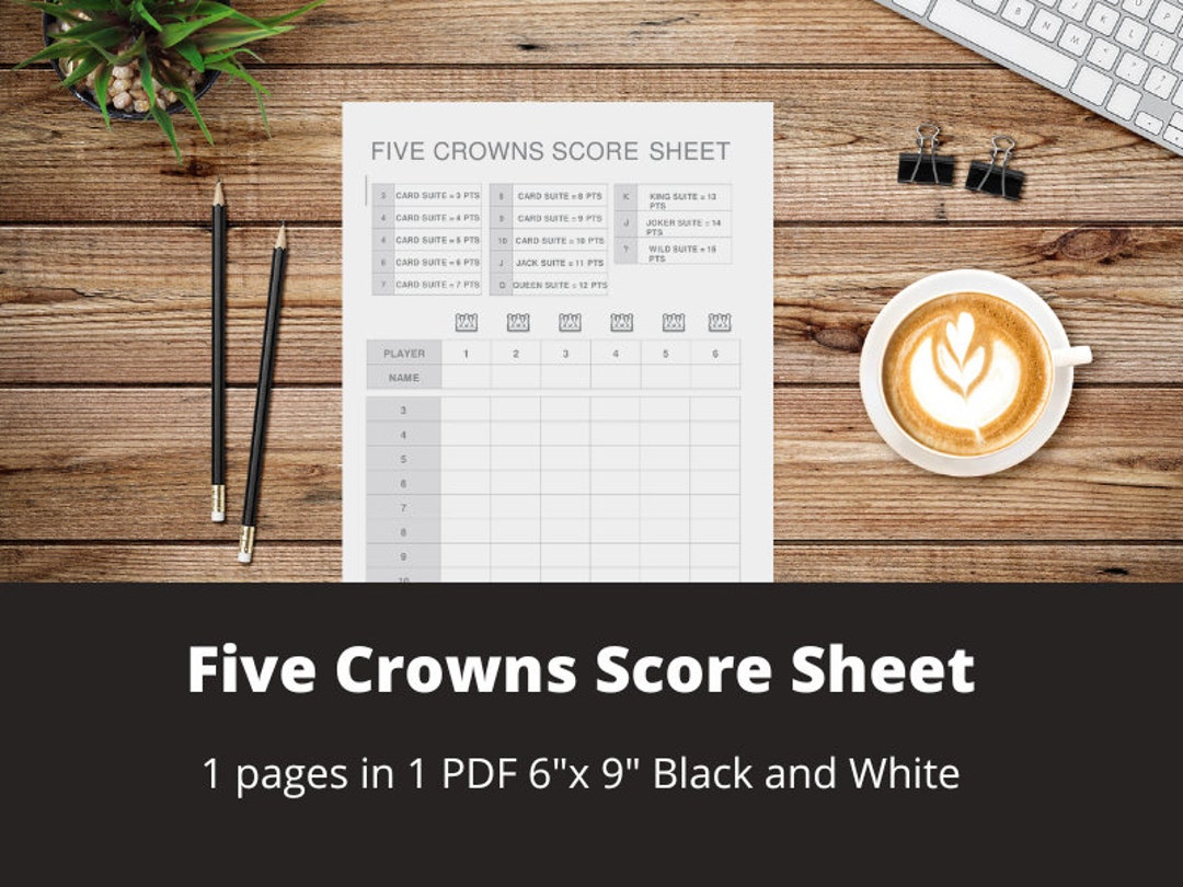 Five Crowns Score Sheet Printable Digital Instant Download - Etsy Australia