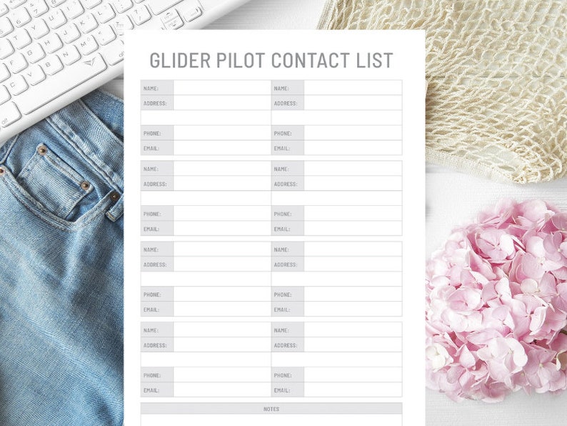 Glider Pilot Logbook Printable Digital Instant Download Etsy