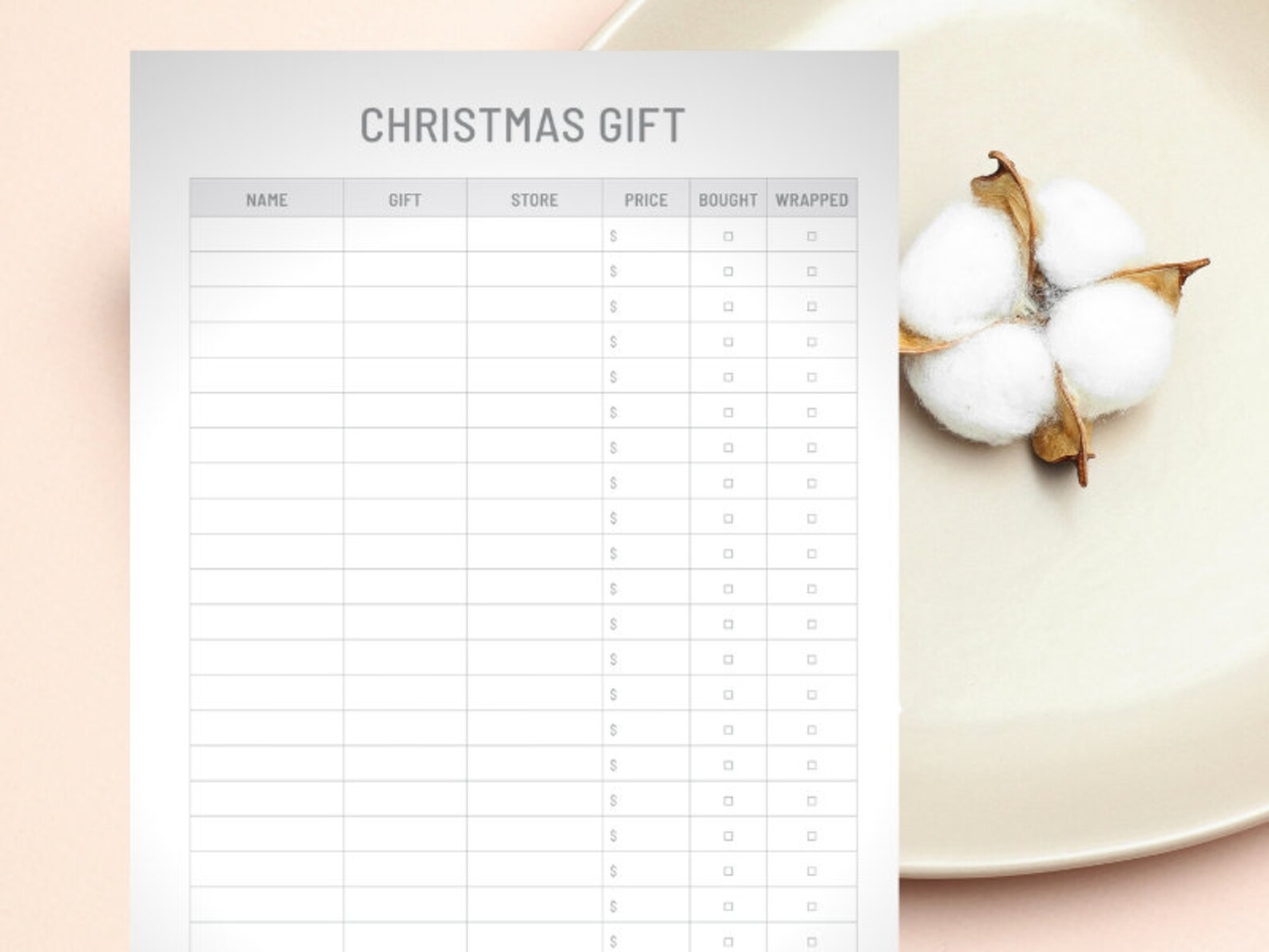 Christmas Gift Tracker Log Printable Digital Instant Etsy Espa a