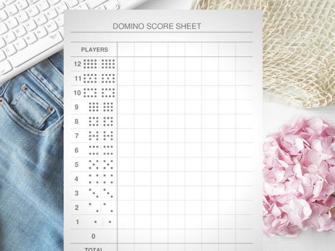 Printable Domino Score Sheets