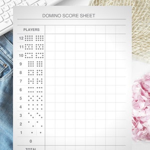 Printable Domino Score Sheets