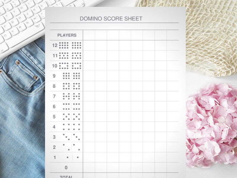 Domino Score Sheet Printable Digital Instant Download | Etsy