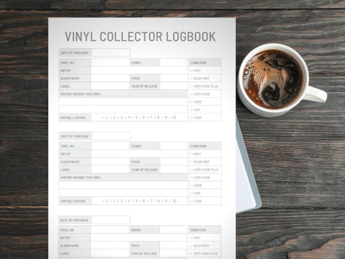 Vinyl Music Collector Log Printable, Digital, Instant Download Etsy UK Vinyl Music Collector Log Printable, Digital, Instant Download Etsy UK