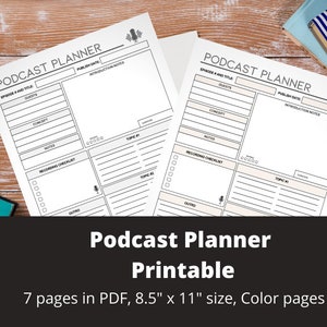 Podcast Planner Printable Digital Instant Download | Etsy