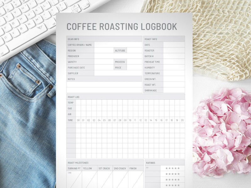 Coffee Roasting Log Printable Digital Instant Download Etsy Australia