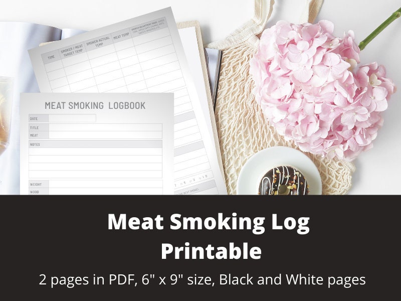 Meat Smoking Log Printable Smoked Meat Log Grilling Log Etsy Australia