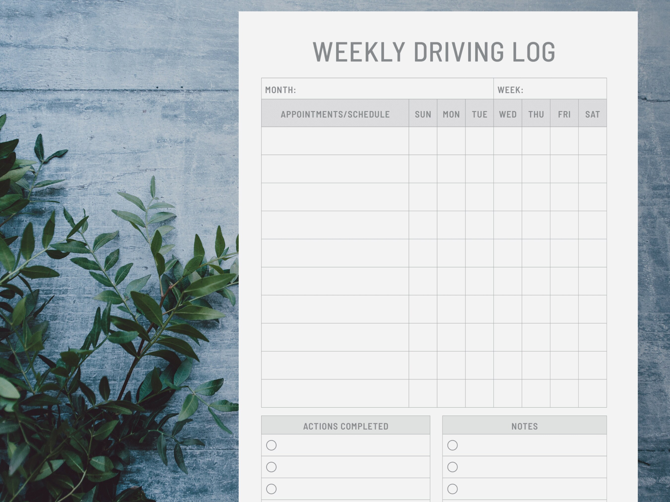 Student Driver Logbook Printable Digital Instant Download - Etsy