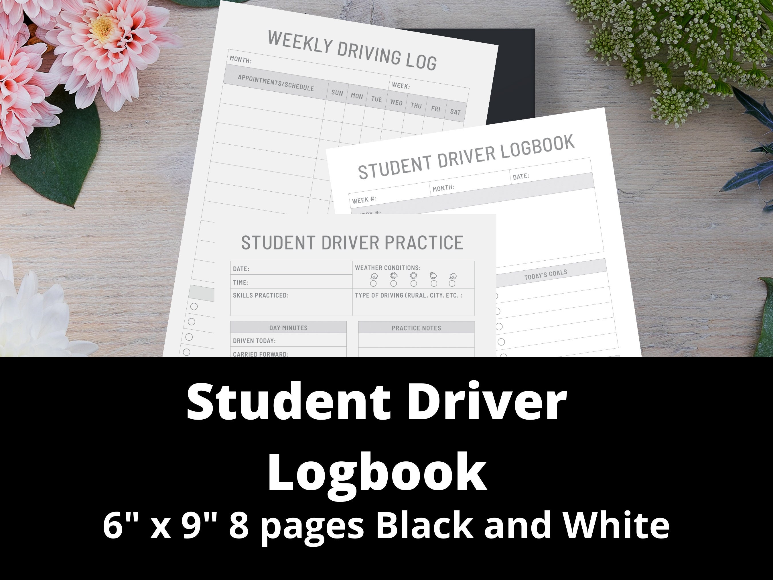 Student Driver Logbook Printable Digital Instant Download - Etsy