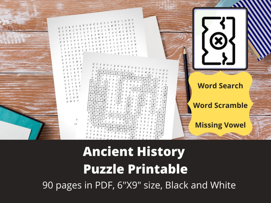 Ancient History Theme Brain Teaser Home Activity Puzzles Etsy