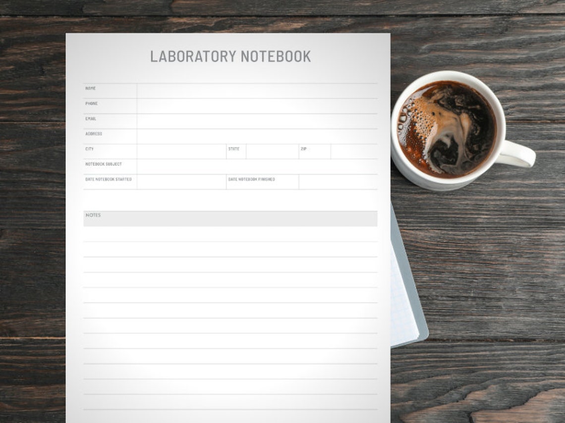 Laboratory Notebook Printable Lab Notebook Science Notebook - Etsy