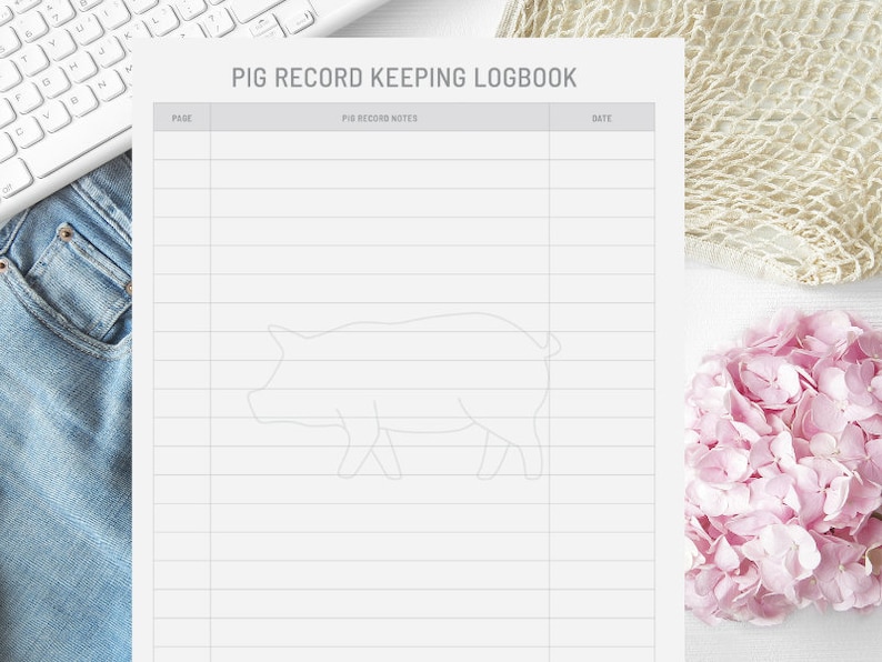 Pig Record Keeping Book, Pig Management, Farm Management, Swine ...