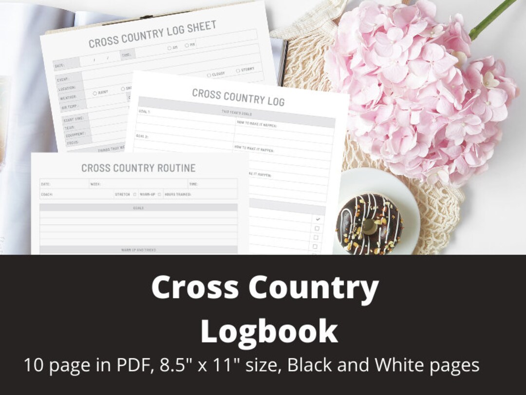 Crosscountry Logbook Printable Runners Logbooktrack Field Etsy