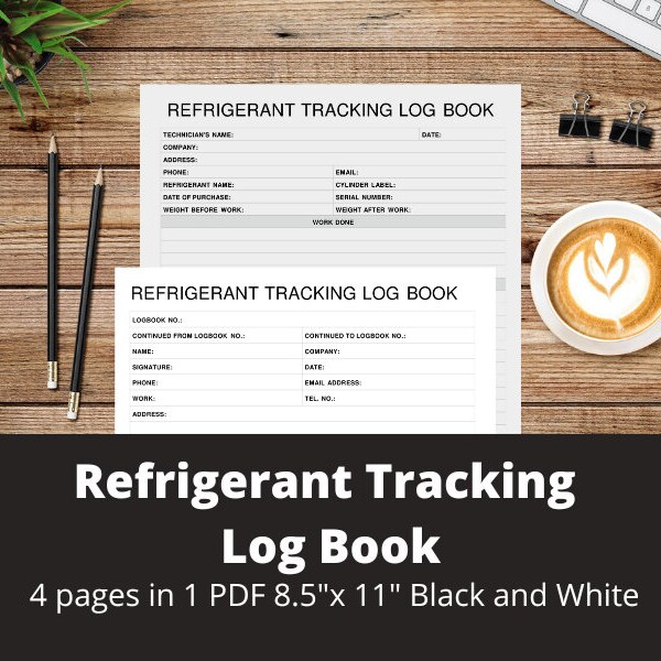 Refrigerant Log Book Etsy