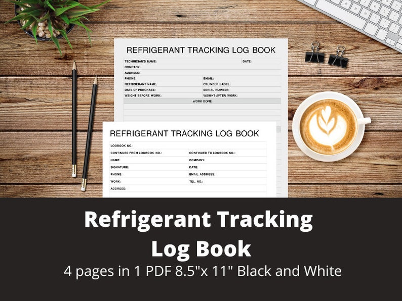 Refrigerant Tracking Log Book Printable, Digital, Instant Download Etsy