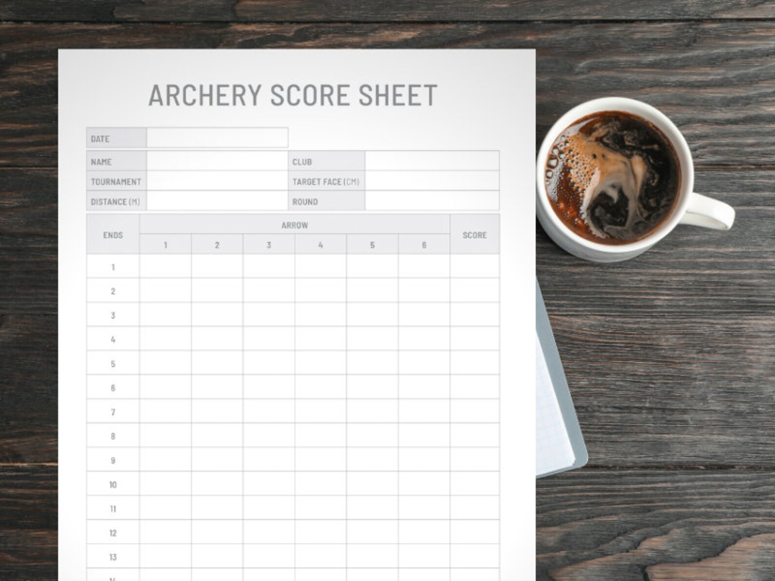 Archery Log Printable Digital Instant Download Etsy