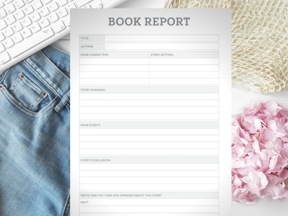 Book Report Log Printable, Digital, Instant Download Etsy