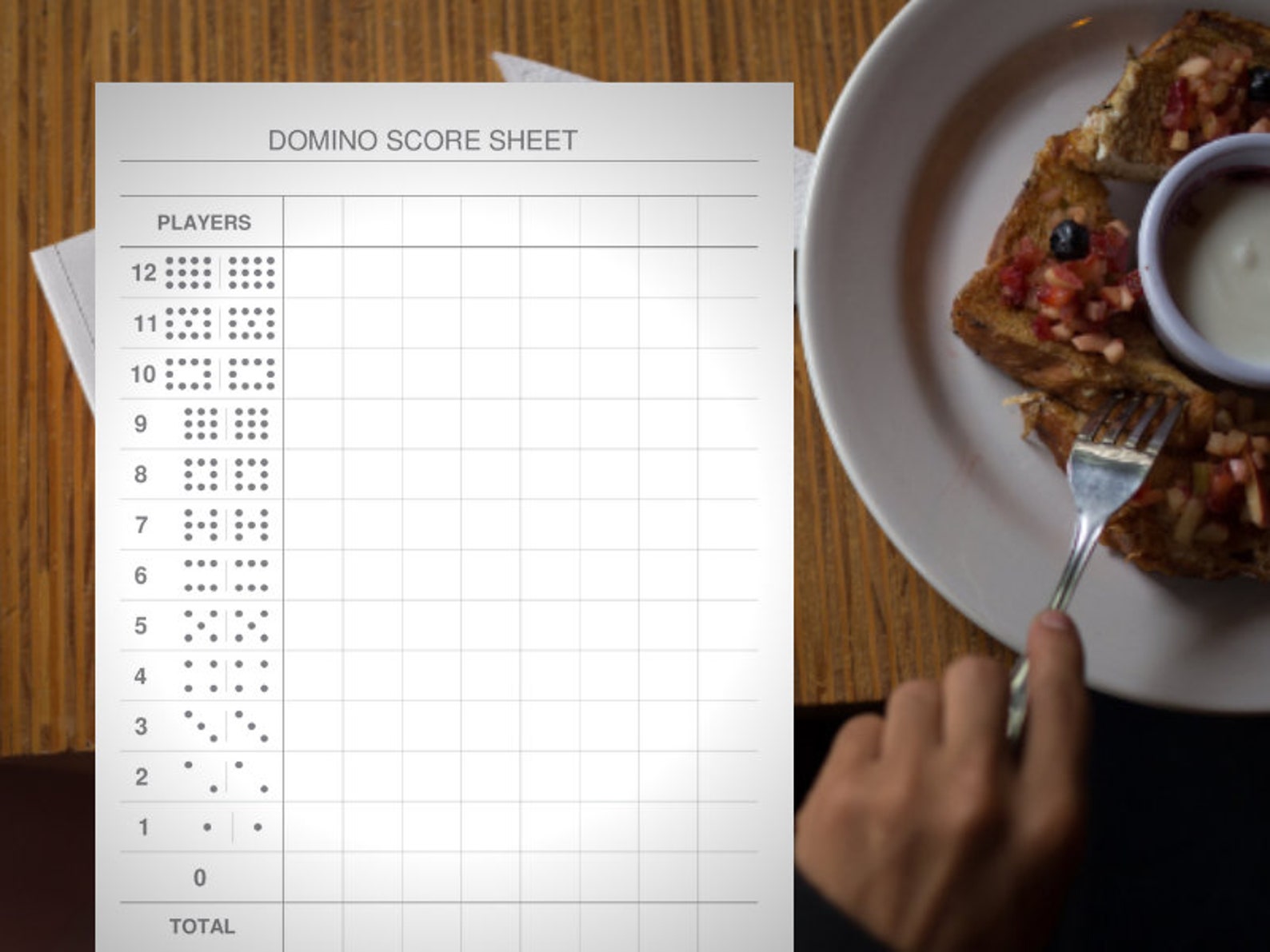 Domino Score Sheet Printable Digital Instant Download Etsy