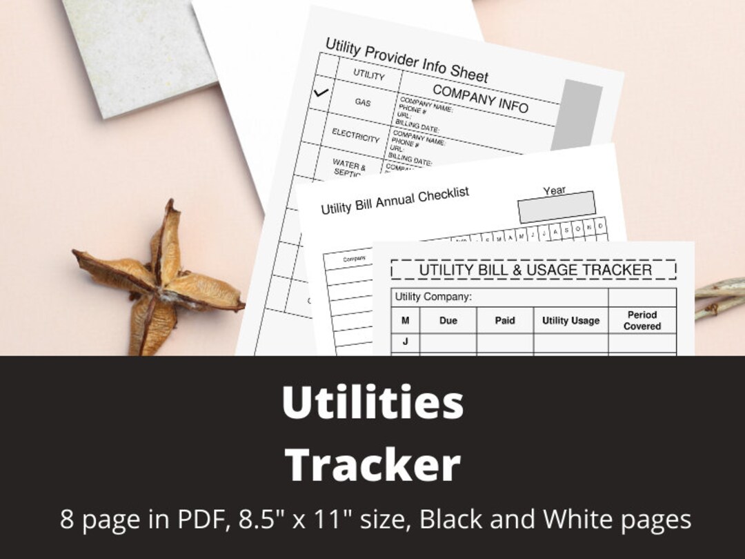 Utilities Tracker Printable, Digital, Instant Download - Etsy