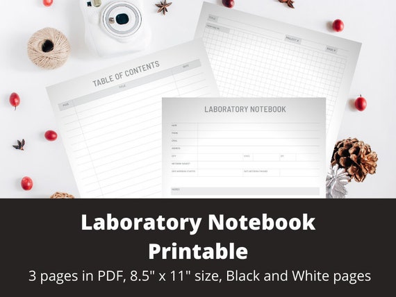 Laboratory Notebook Printable Digital Instant Download - Etsy