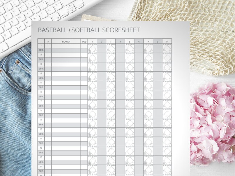 Baseball Scorebook Printable Digital Instant Download Etsy UK