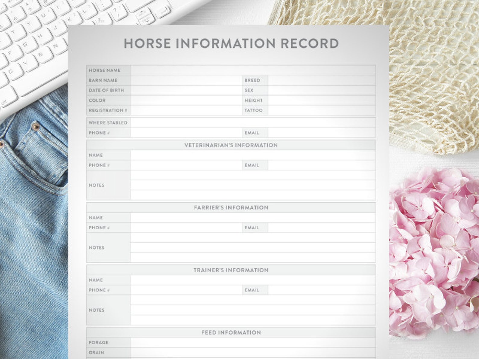 Horse Health Record Log Printable Digital Instant Download Etsy Horse Health Record Log Printable Digital Instant Download Etsy