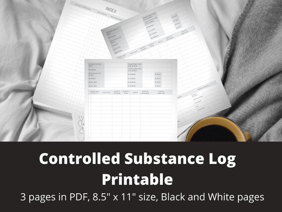 Controlled Substance Log Printable Digital Instant Download | Etsy