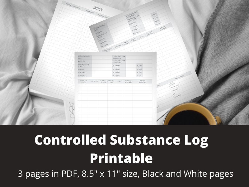Controlled Substance Log Printable Digital Instant Download - Etsy UK
