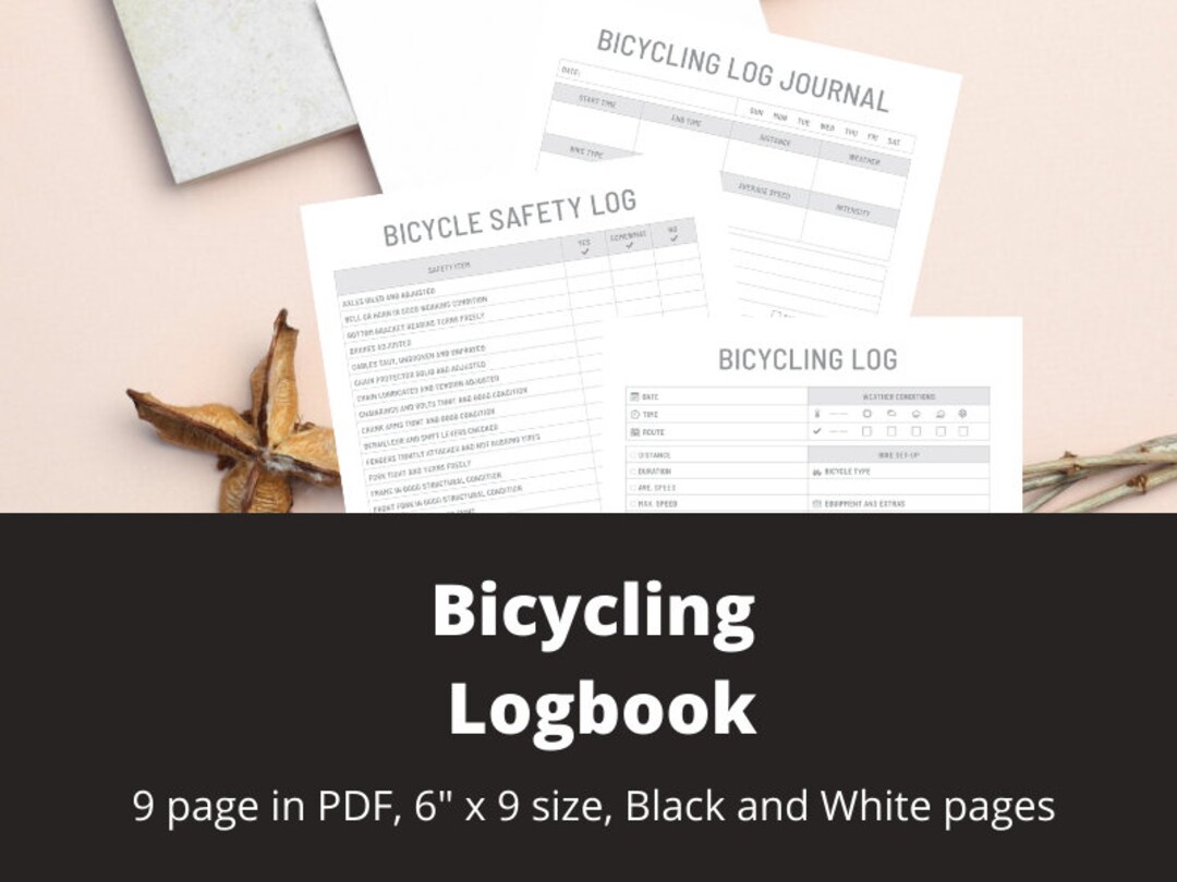 Bicycling Logbook, Digital, Instant Download - Etsy