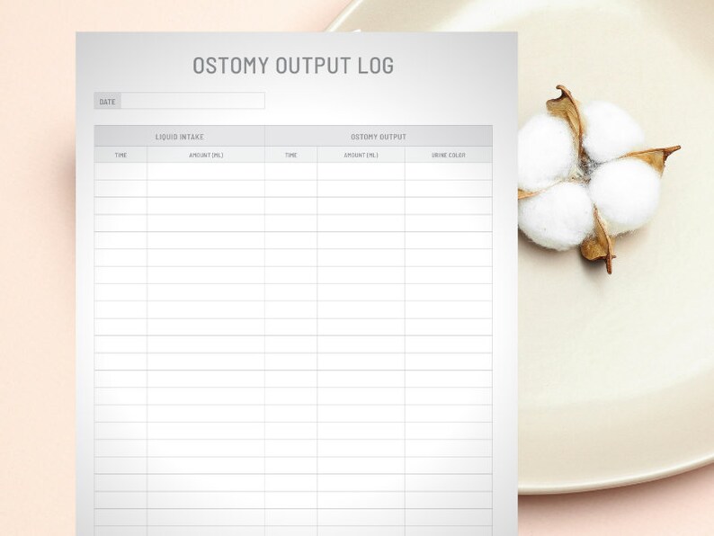 Ostomy Journal Output Log Printable, Digital, Instant Download - Etsy