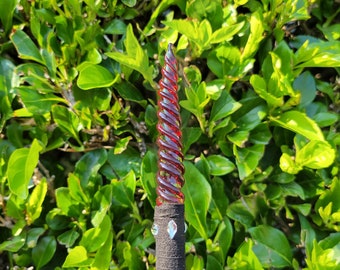 Red Glass Magic Unicorn Wand with Swarovski Crystals