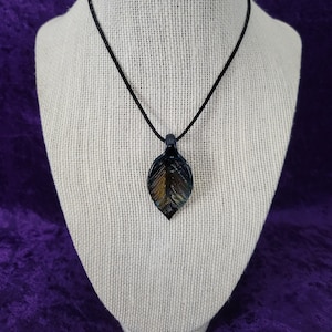 Blue/Green Glass Leaf Necklace