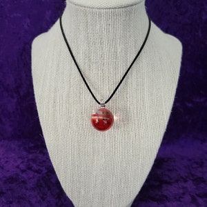 Red/Clear Glass Sphere Necklace