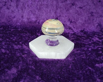 Blue/Green Glass Mushroom Figurine