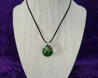 Green/Clear Glass Sphere Necklace
