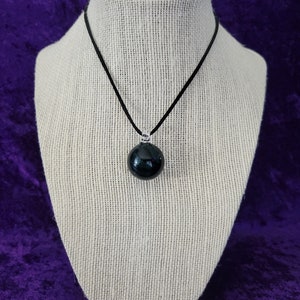 Metallic Teal Green/Clear Glass Sphere Necklace