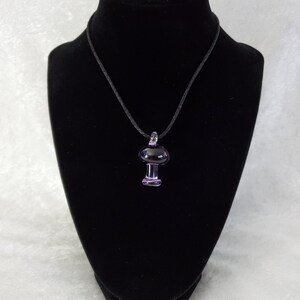 Purple Glass Mushroom Necklace