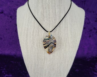Multi Color Glass Leaf Necklace