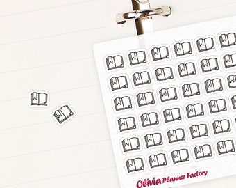 L090 Clear BOOK Planner Sticker. Reading  sticker Tracker, The Happy Planner, Erin Condren, Boju Stickers