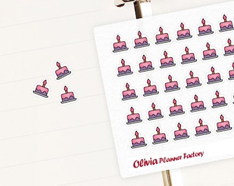 C139 Clear Planner Sticker. birthday sticker, cake sticker , party sticker, transparent sticker, clear sticker, Planner stickers