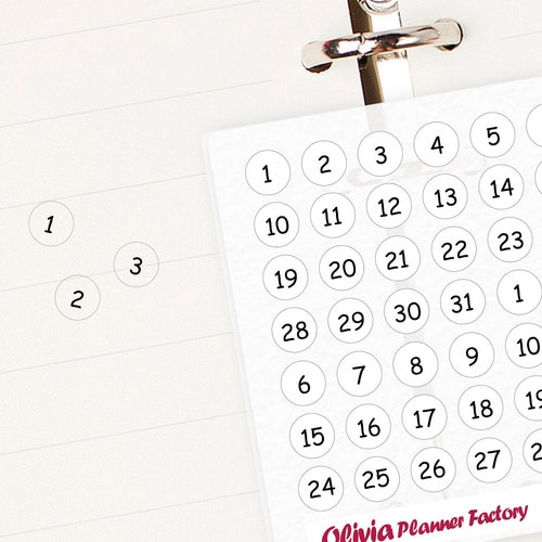 T024 Clear Round Number Sticker. Month Sticker Number Labels Etsy
